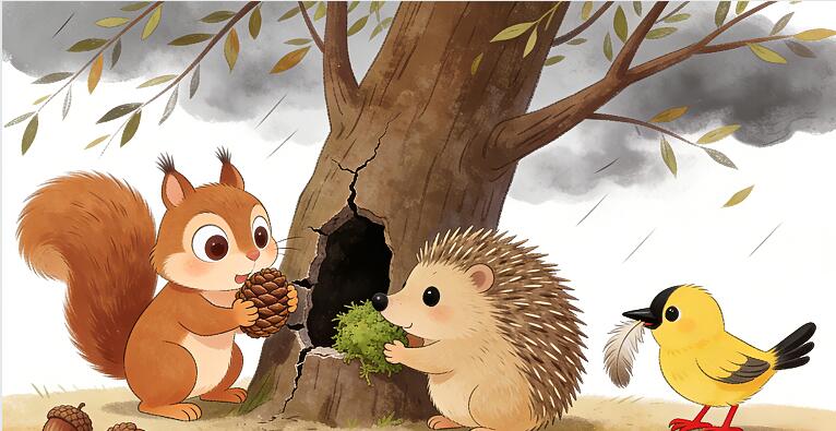 台风天的小动物们